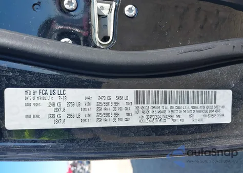 2018 Dodge Journey Gt z USA, uszkodzony, nr VIN 3C4PDCEG4JT442990